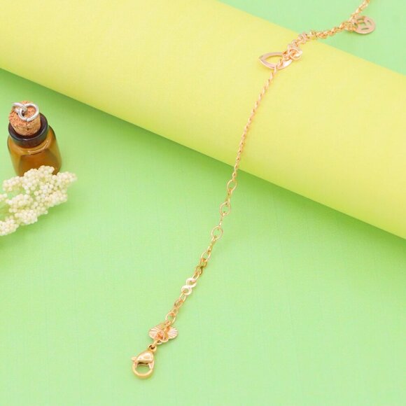"Trendy Rose Gold Anklet with Charms, XPAL1043 - Picture 4 of 12